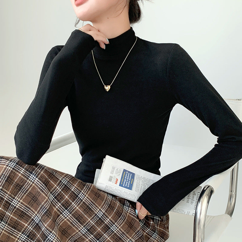 Women's Long Sleeve Turtleneck Top – Minimalist Layering