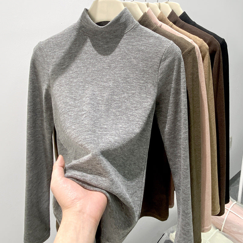 Women's Long Sleeve Turtleneck Top – Minimalist Layering