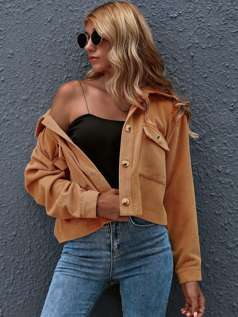 Corduroy overshirt with olive cargo pants