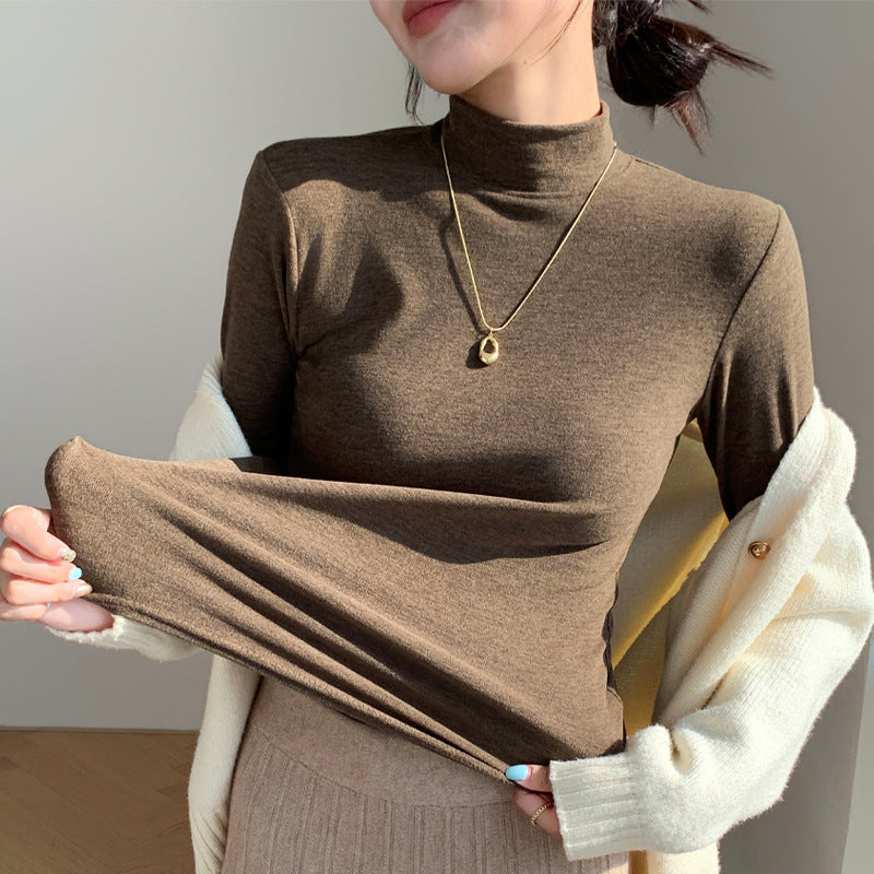 Women's Long Sleeve Turtleneck Top – Minimalist Layering