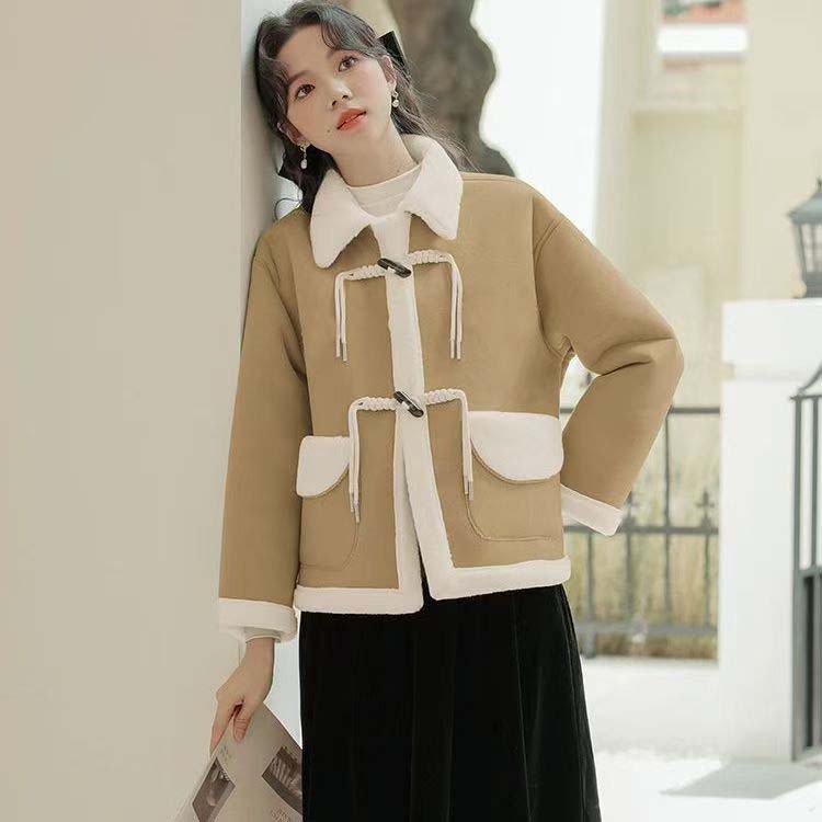 The Mercer Lambswool Coat – Khaki, Pink & Light Green