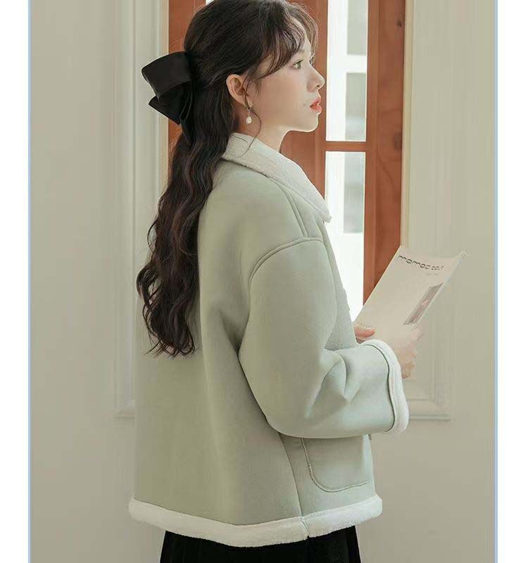 The Mercer Lambswool Coat – Khaki, Pink & Light Green