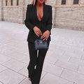 Women's Two-Piece Suit Set – Office Blazer & Pants